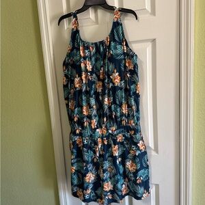 BloomChic Tropical Floral bath suit Navy and Orange NWOT size US 22-24